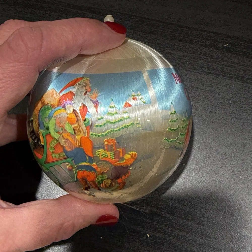 Merry‎ Christmas 1989 Satin Unbreakable Ornament Merry Memories Collection HTF